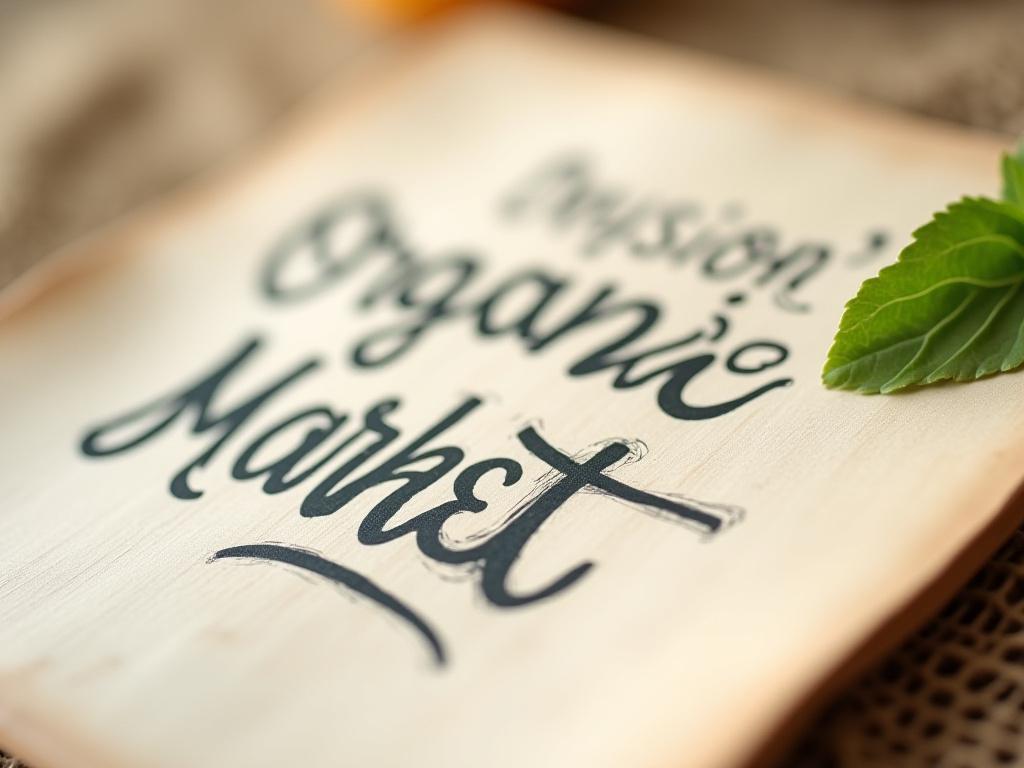 Cartel artesanal con lettering para mercado orgánico